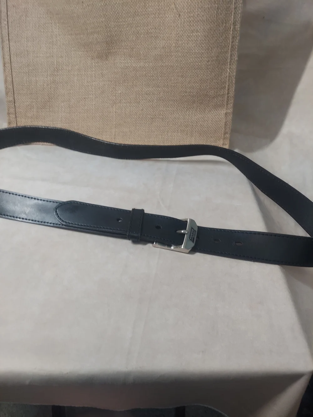 Men's Dickies Black Genuine Leather Belt - Size 50-52 (3XL) GUC